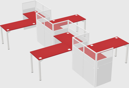 L-shape cubicles