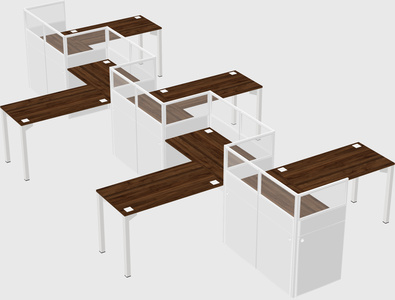 L-shape cubicles