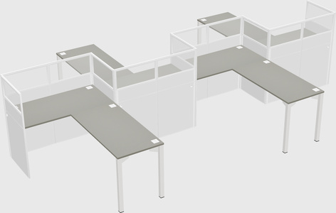 L-shape cubicles