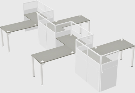 L-shape cubicles