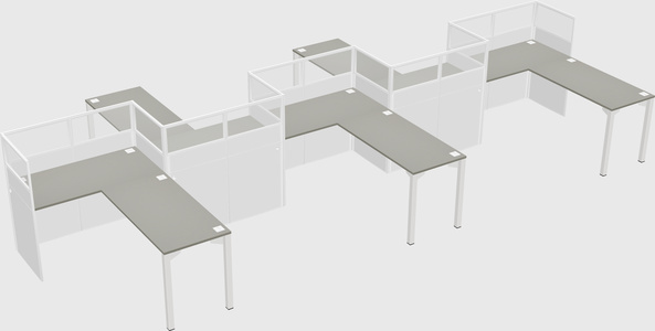 L-shape cubicles