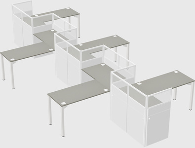 L-shape cubicles