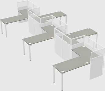 L-shape cubicles