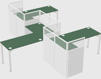 L-shape cubicles