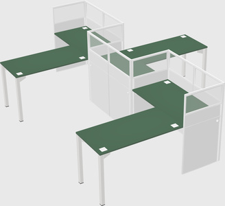 L-shape cubicles