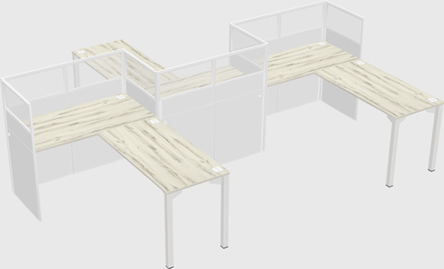 L-shape cubicles
