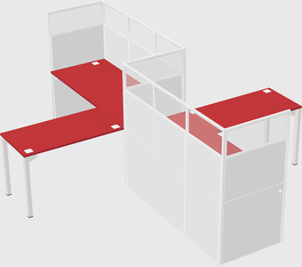 L-shape cubicles