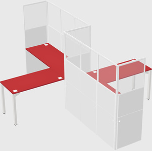 L-shape cubicles