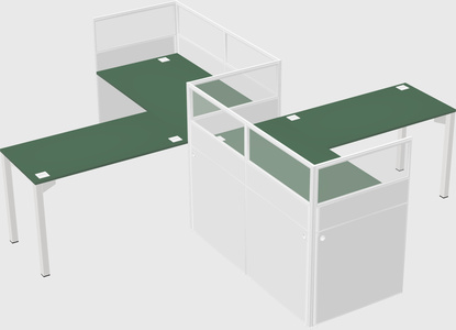 L-shape cubicles