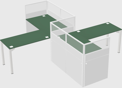 L-shape cubicles