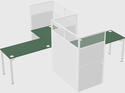 L-shape cubicles