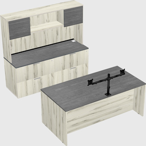 Parallel desk with credenza