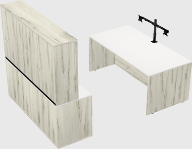 Parallel desk with credenza