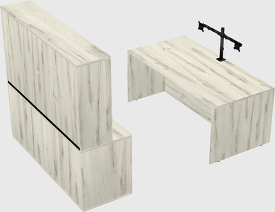 Parallel desk with credenza
