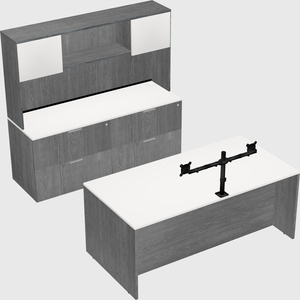 Parallel desk with credenza