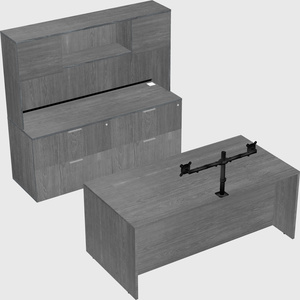 Parallel desk with credenza