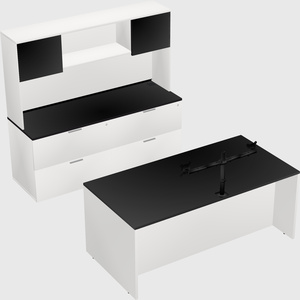 Parallel desk with credenza