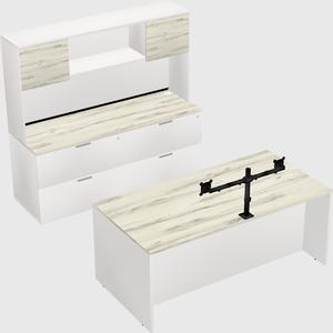 Bureau parallèle avec crédence