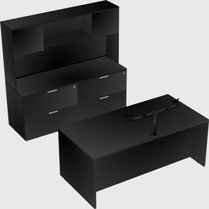 Parallel desk with credenza