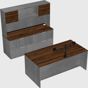 Bureau parallèle avec crédence