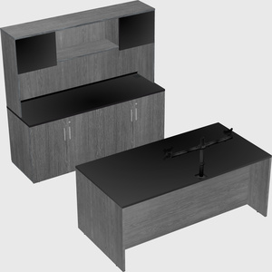 Parallel desk with credenza