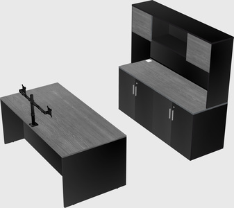 Parallel desk with credenza