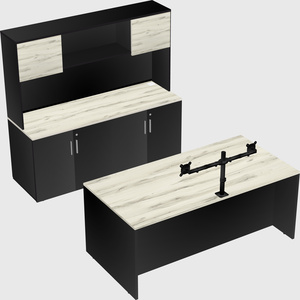 Bureau parallèle avec crédence