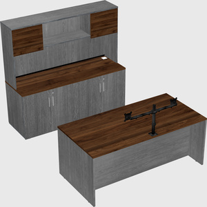 Parallel desk with credenza