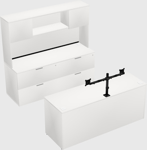 Bureau parallèle avec crédence