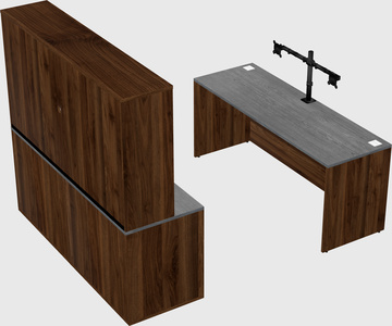 Bureau parallèle avec crédence