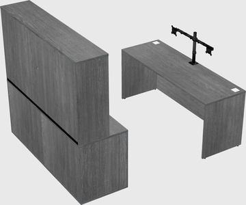 Parallel desk with credenza