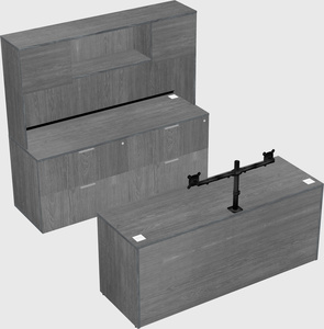 Parallel desk with credenza