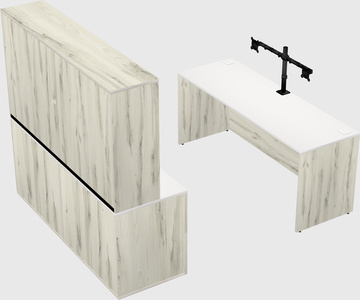Parallel desk with credenza