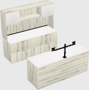 Parallel desk with credenza