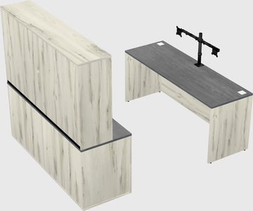 Parallel desk with credenza