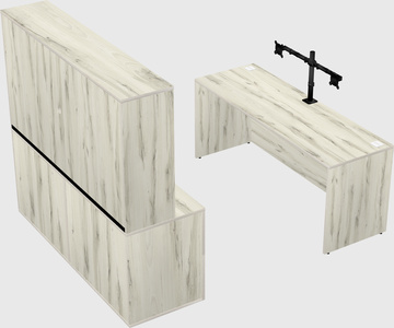 Parallel desk with credenza