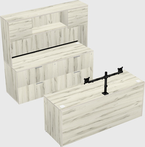 Parallel desk with credenza