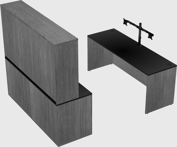 Bureau parallèle avec crédence