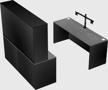 Parallel desk with credenza