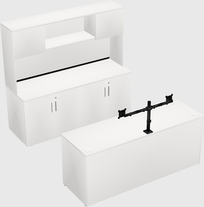 Bureau parallèle avec crédence