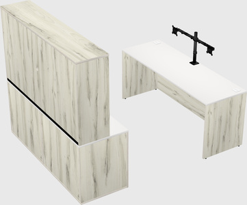 Parallel desk with credenza