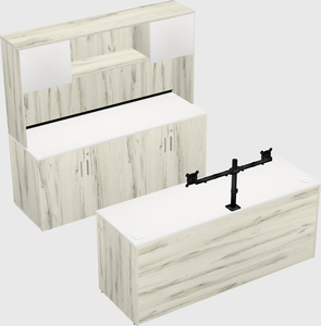 Parallel desk with credenza