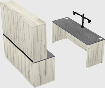 Parallel desk with credenza