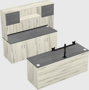 Parallel desk with credenza