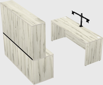 Parallel desk with credenza