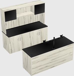 Parallel desk with credenza