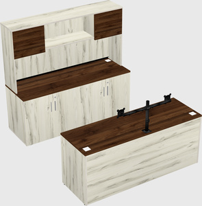 Bureau parallèle avec crédence