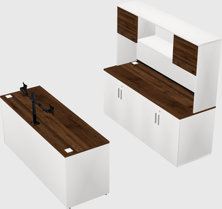 Parallel desk with credenza