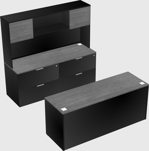 Parallel desk with credenza