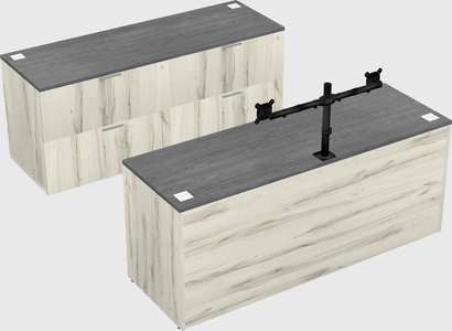Parallel desk with credenza